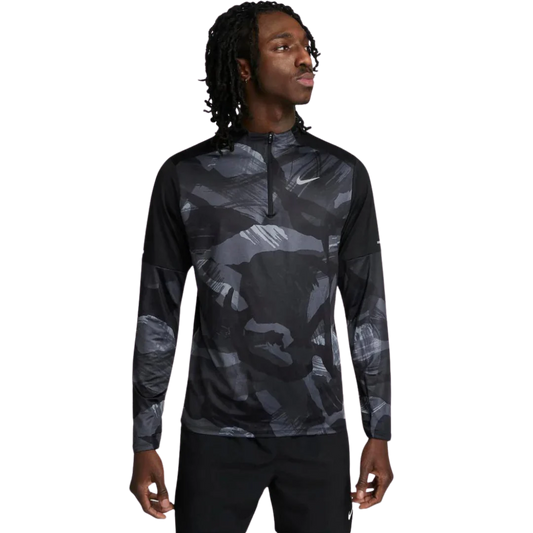 NIKE 1/4 ZIP RUNNING TOP 'BLACK CAMO'