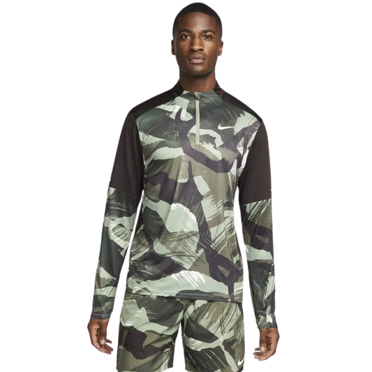 NIKE 1/4 ZIP RUNNING TOP 'GREEN CAMO'